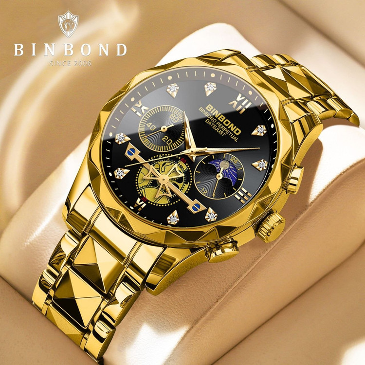 ساعت مچی مردانه اورجینال شرکتی بین باند کرنوگراف مون استار ضد آب و رنگ ثابت